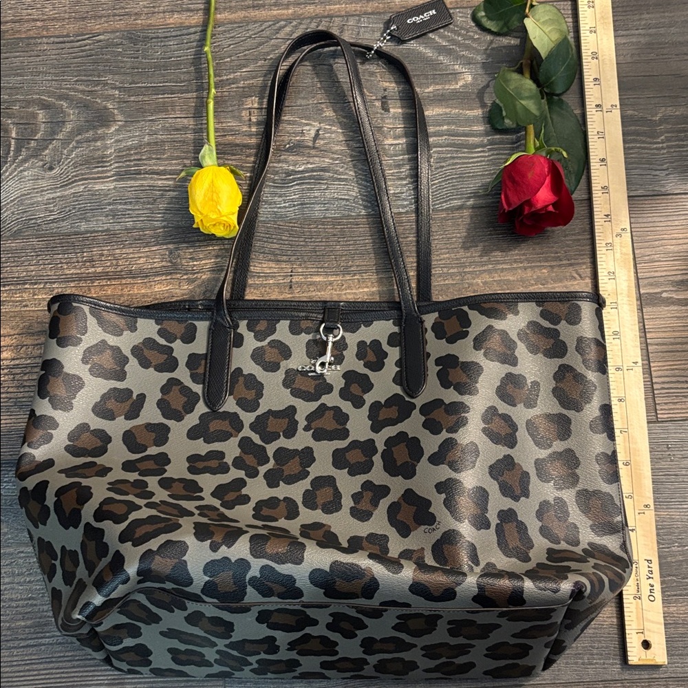 Coach Leopard Print Tote Bag - Brown and Black - Picture 9 of 9